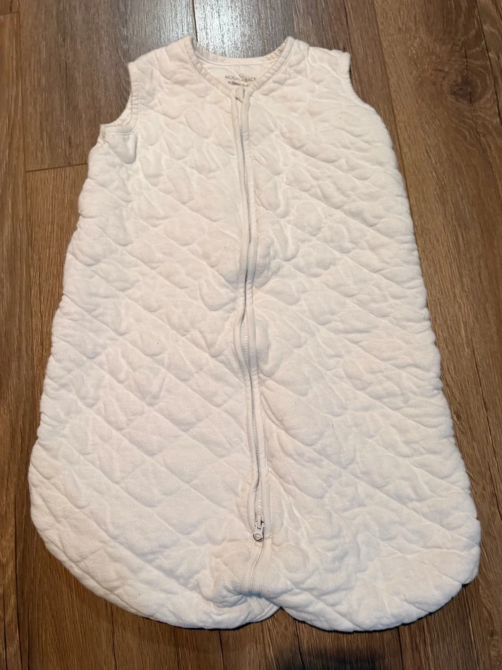 Hanna Andersson Moon & Back Soft Quilted White 1.0 TOG  Zip Sleep Sack Baby
